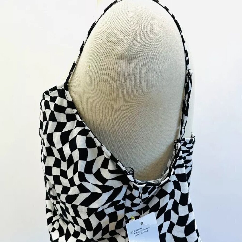 NWT SO GOODS FOR LIFE Juniors Sleeveless Straps Pullover V-Neck Checkers Top XL - Picture 6 of 10